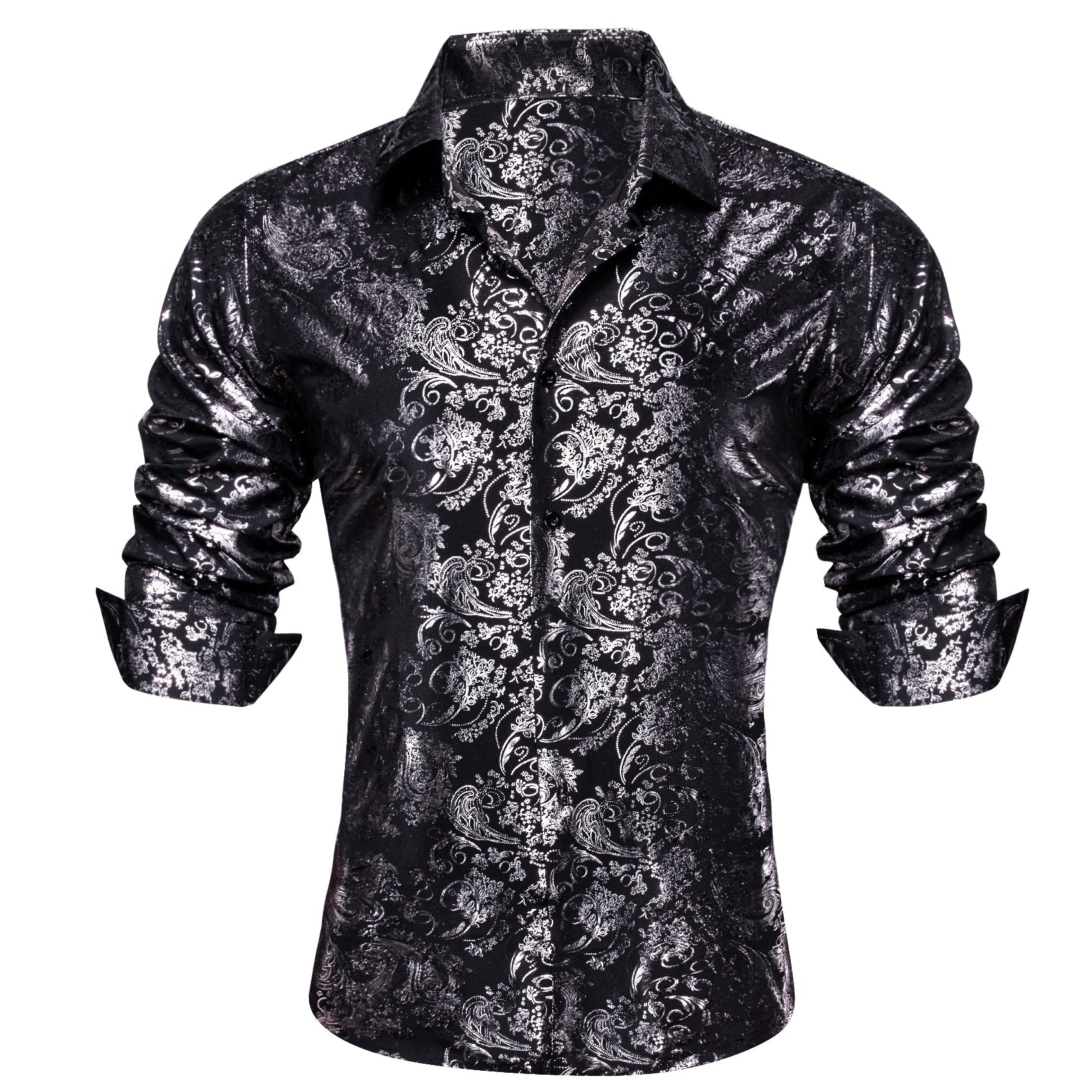 GentCrest Black Floral Shirt - Image 1