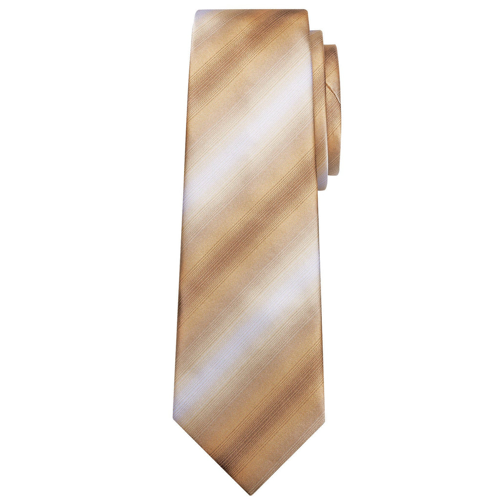 GentCrest Champagne Striped Tie Hanky Cufflinks Set - Image 3