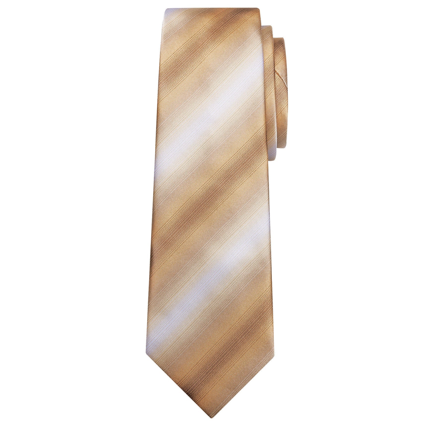 GentCrest Champagne Striped Tie Hanky Cufflinks Set - Image 3