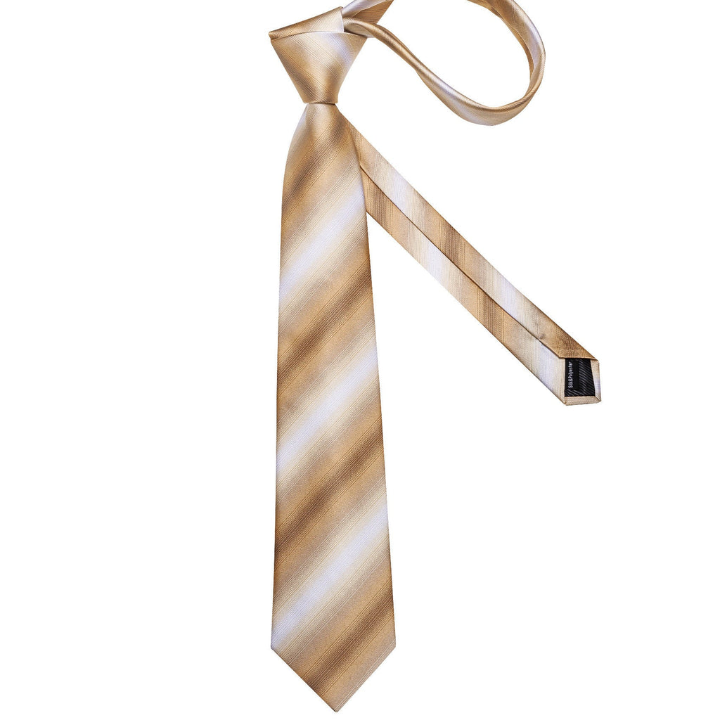 GentCrest Champagne Striped Tie Hanky Cufflinks Set - Image 6