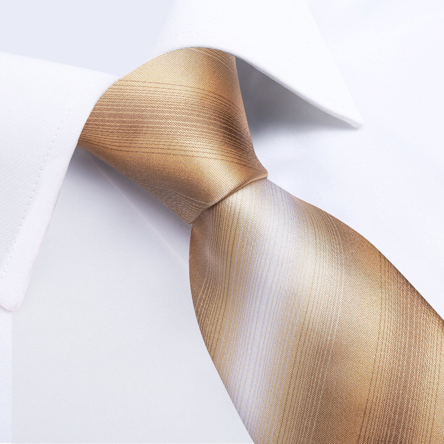 GentCrest Champagne Striped Tie Hanky Cufflinks Set - Image 7