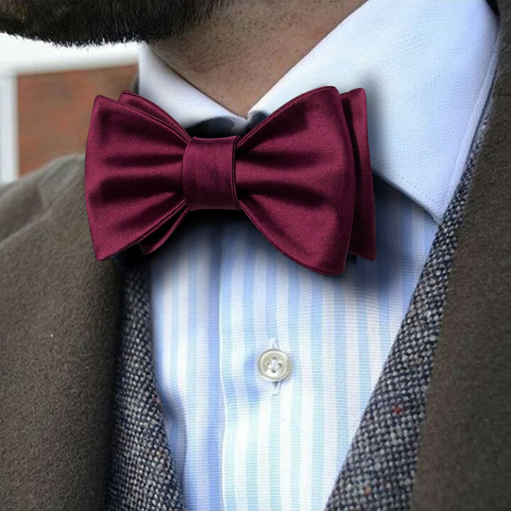 Maroon Red Bow Tie Set - GentCrest - View 4