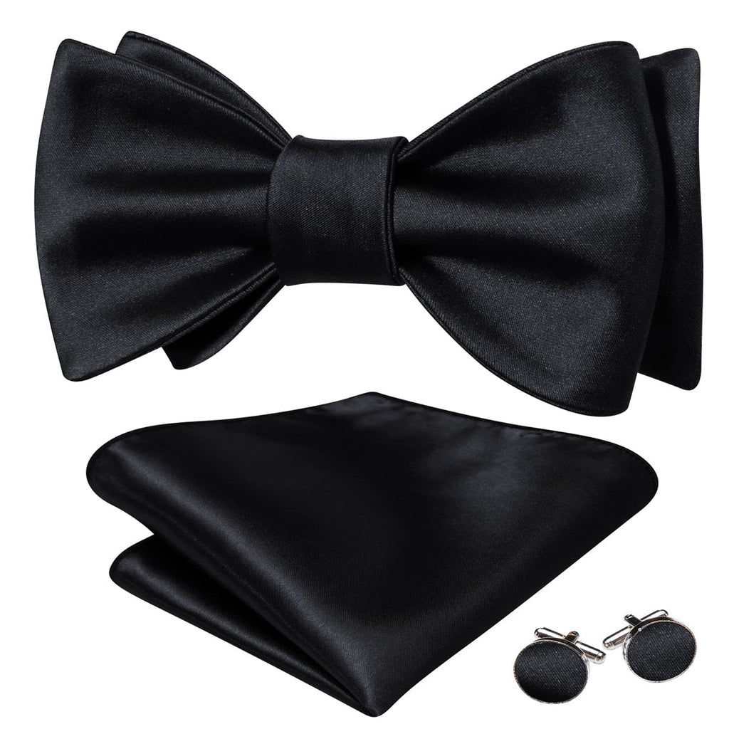 GentCrest Black Solid Bowtie Set - Image 3