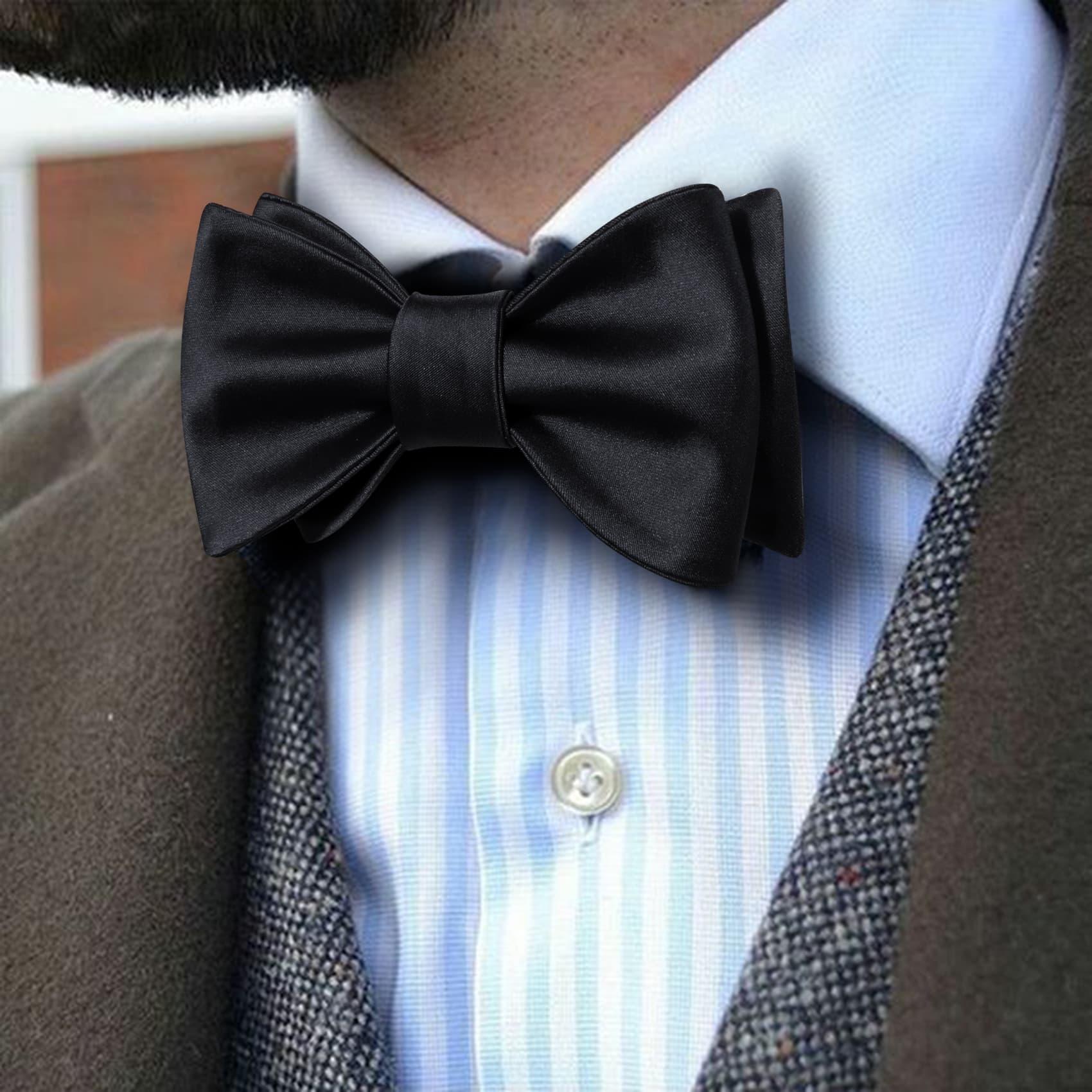 GentCrest Black Solid Bowtie Set - Image 4