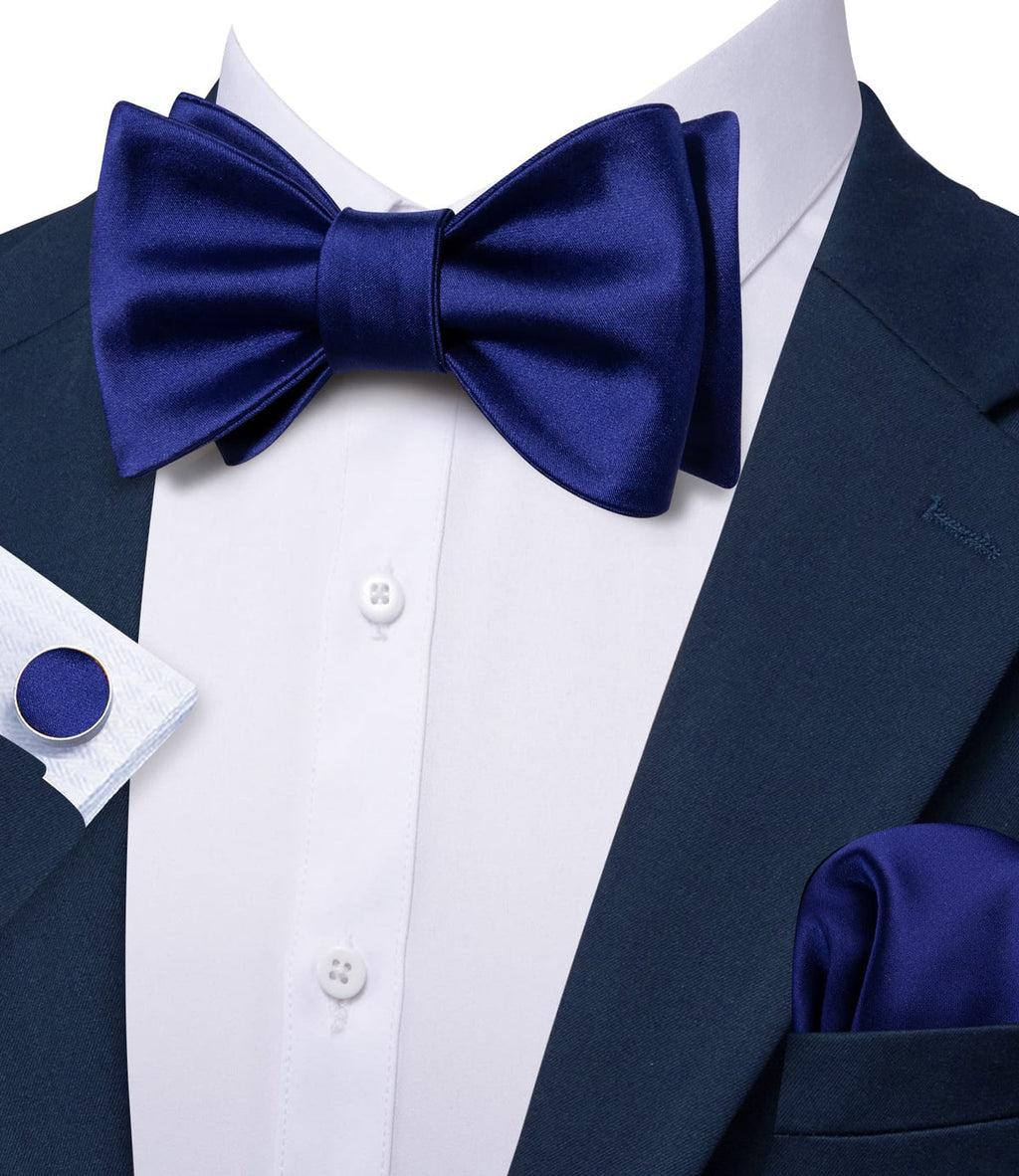 Navy Blue Bow Tie Set - GentCrest - View 3