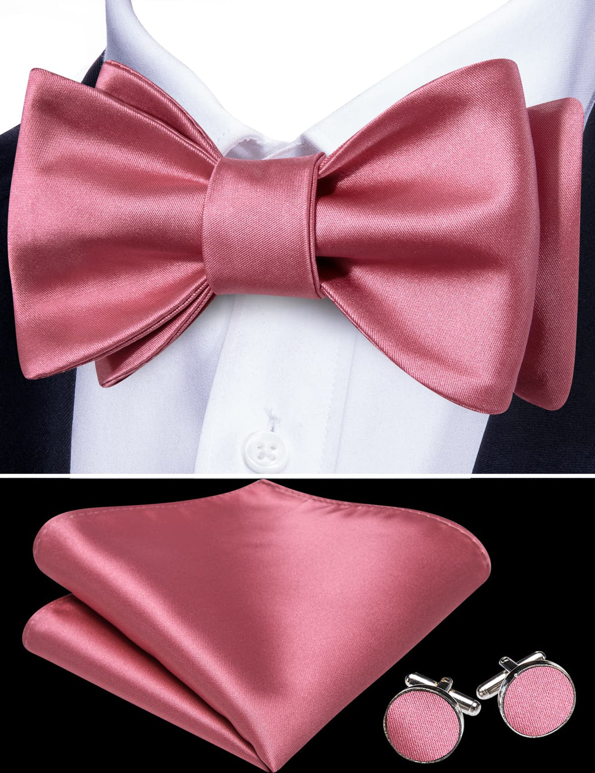Light Pink Bow Tie Set - GentCrest - View 2