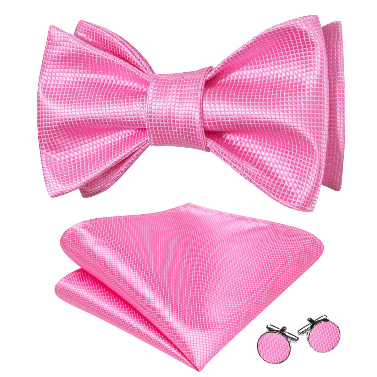 Pink Plaid Bow Tie Set - GentCrest