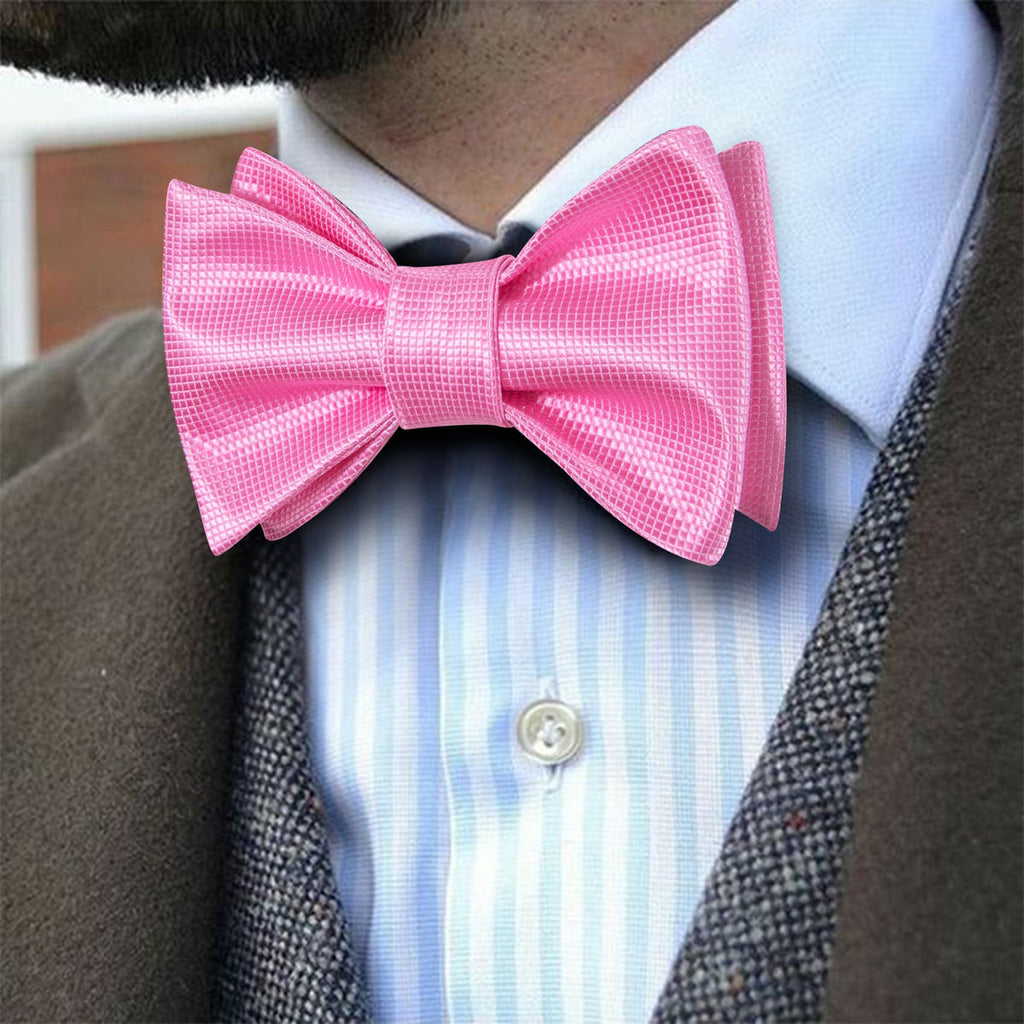 Pink Plaid Bow Tie Set - GentCrest - View 4