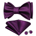 Dark Purple Plaid Formal Bow Tie Set - GentCrest