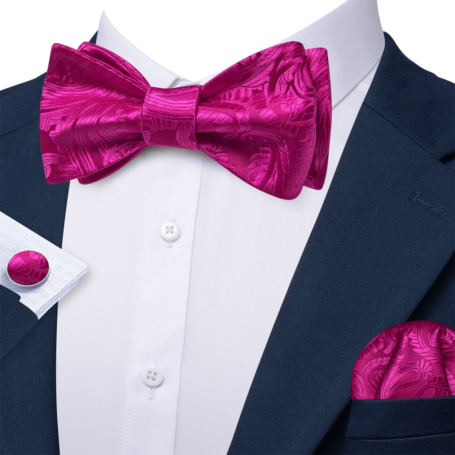 GentCrest Pink Paisley Bowtie Set - Image 2