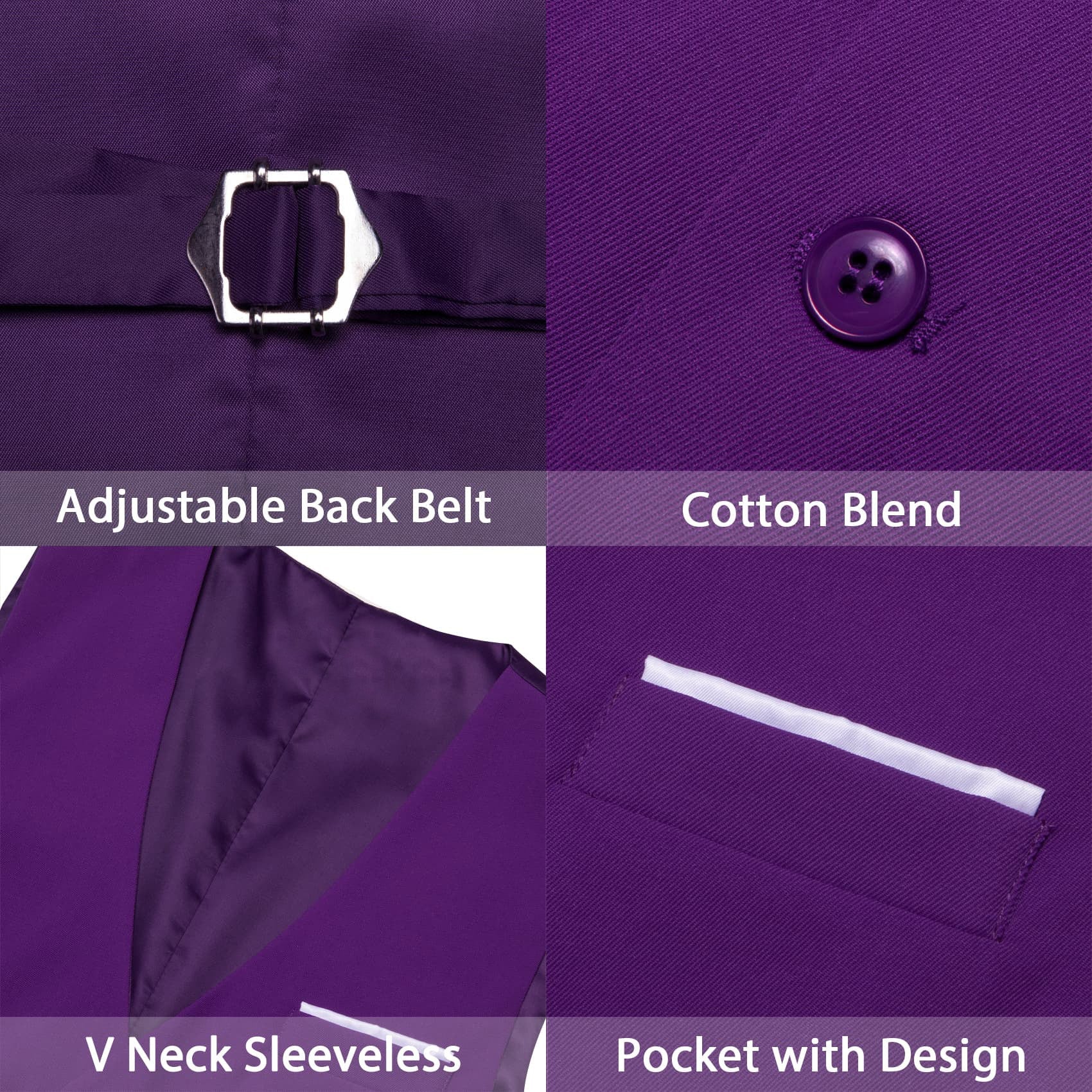 GentCrest Purple Solid Vest Set - Image 6