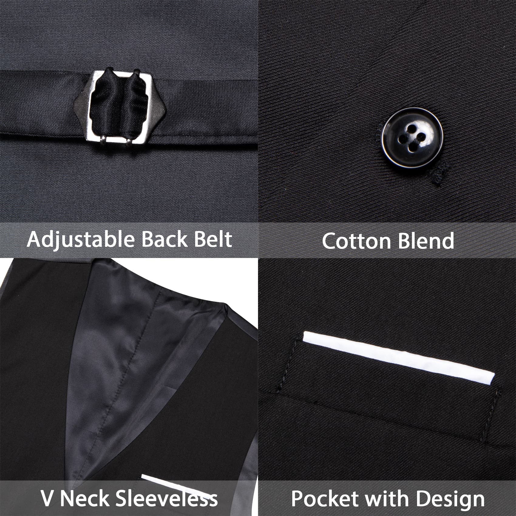 GentCrest Black Solid Vest Set - Image 6