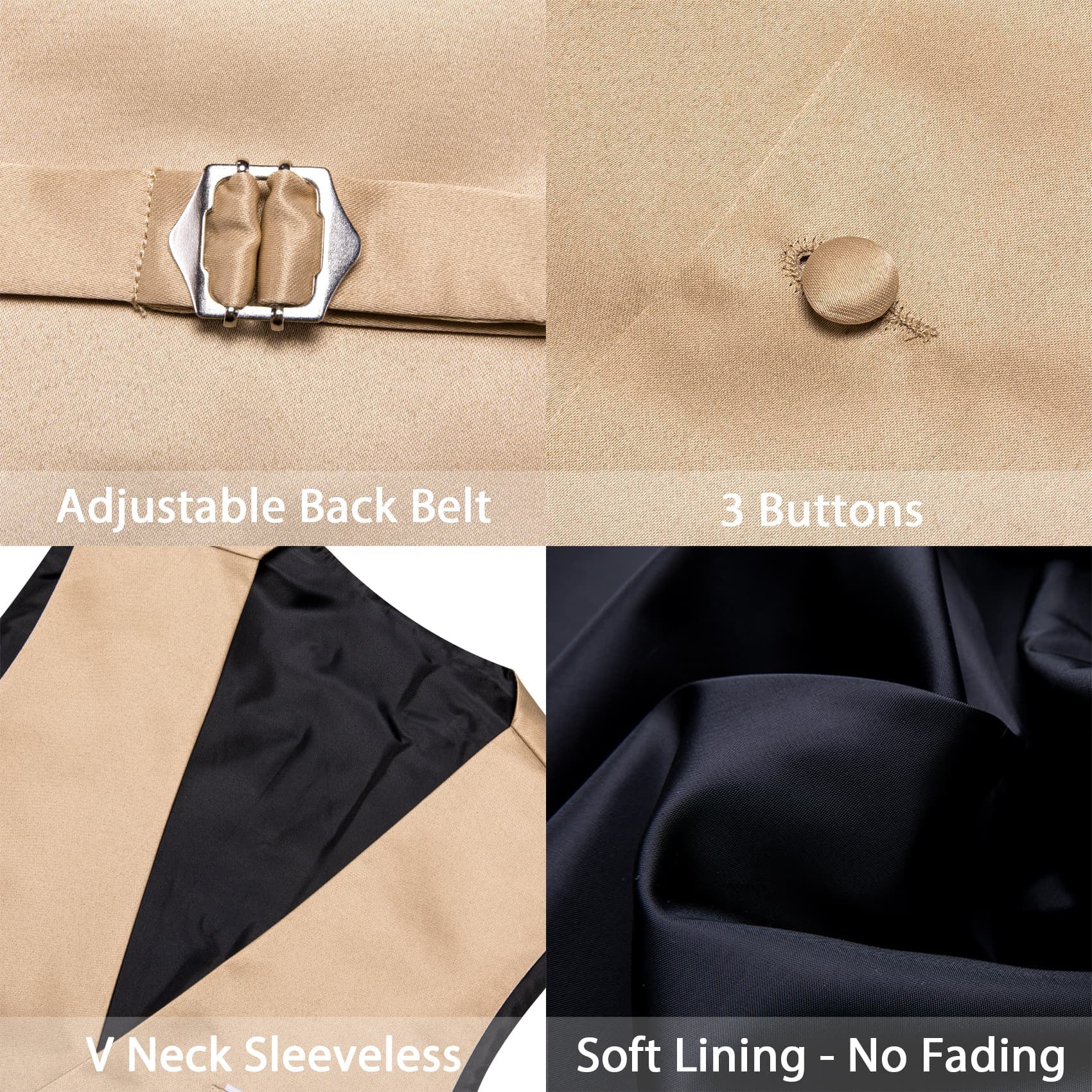 GentCrest Beige Solid Vest Set - Image 5