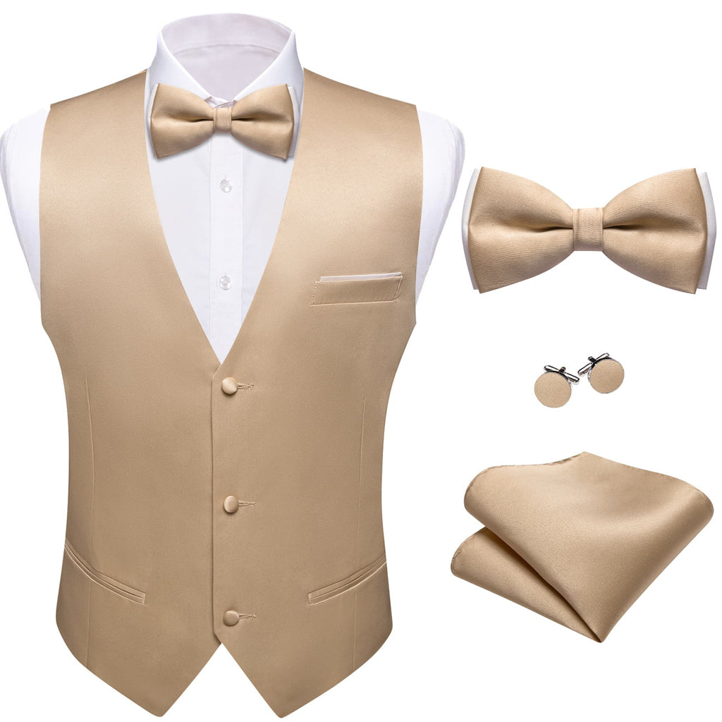 GentCrest Beige Solid Vest Set - Image 3