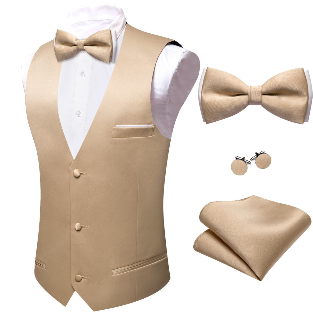 GentCrest Beige Solid Vest Set - Image 4