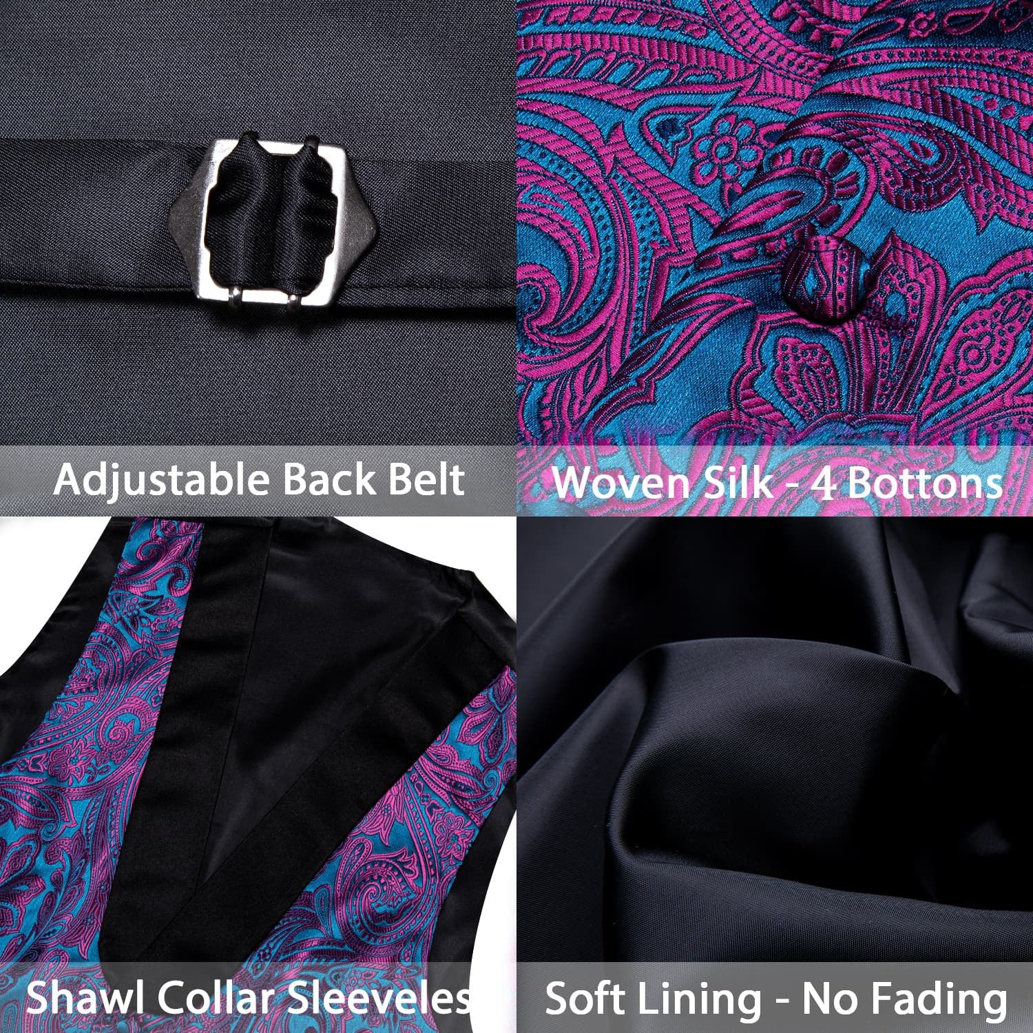 GentCrest Black Paisley Vest Set - Image 5