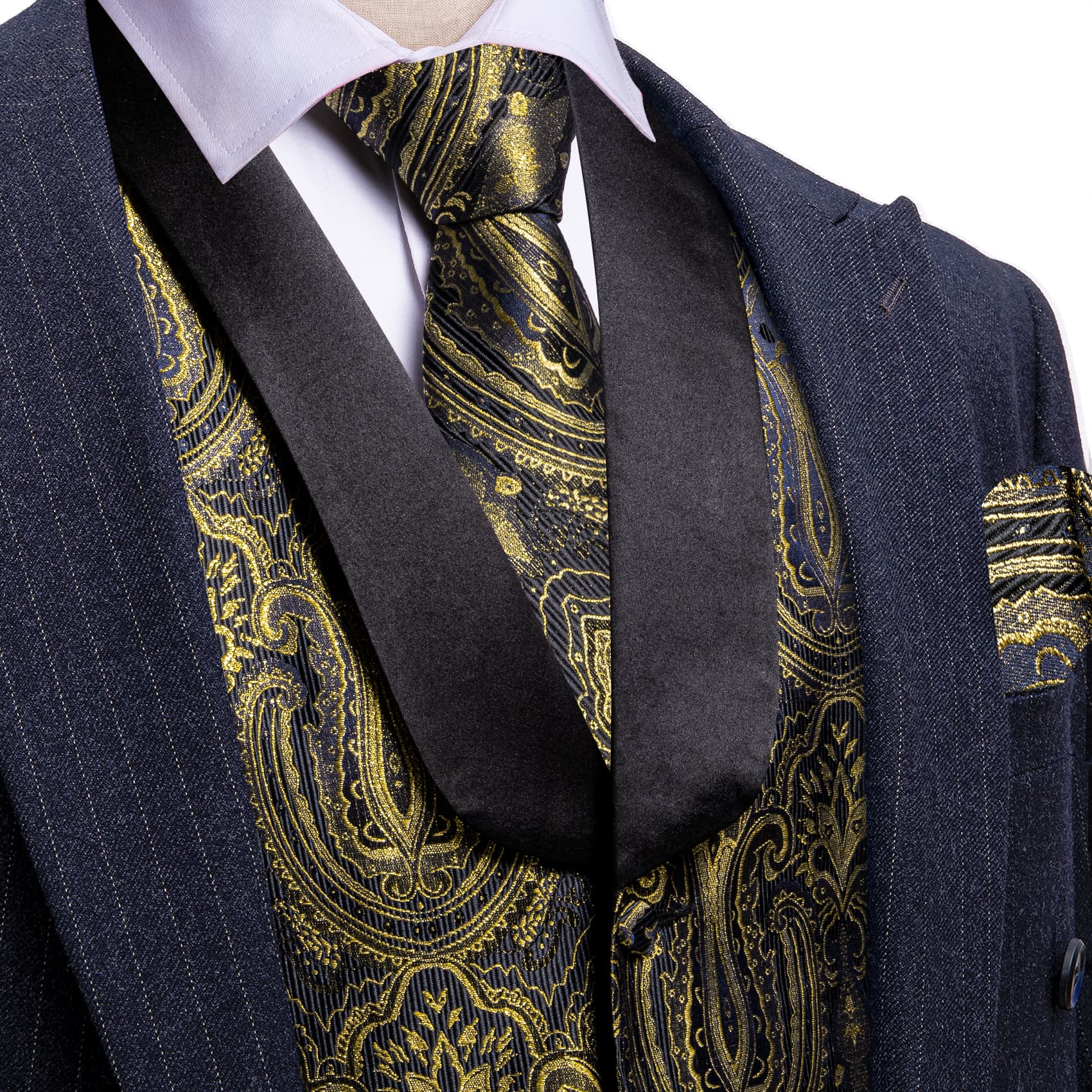 GentCrest Black Paisley Vest Set - Image 1
