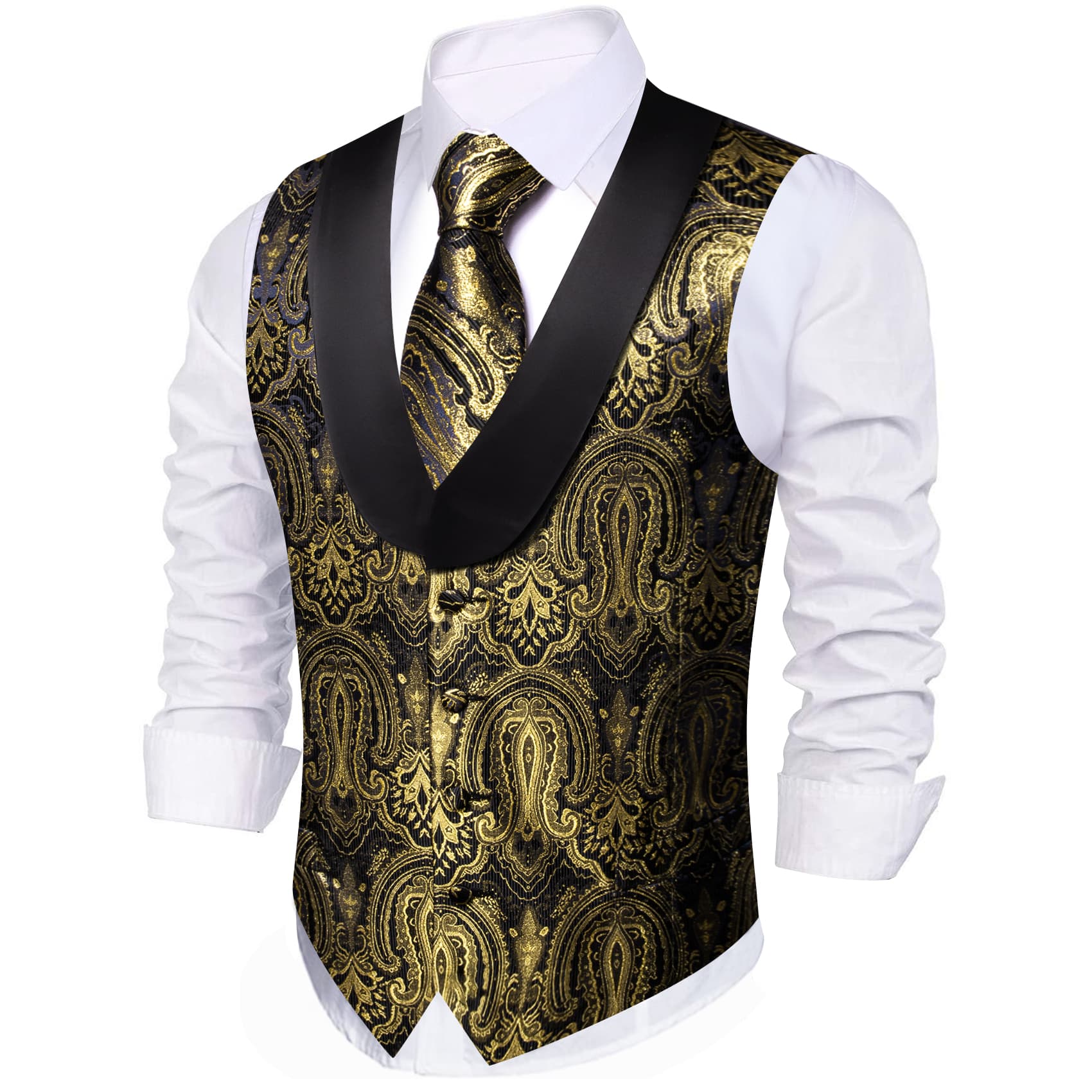 GentCrest Black Paisley Vest Set - Image 3