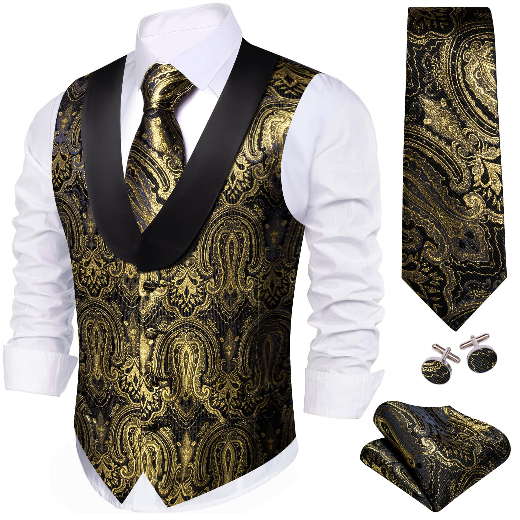 GentCrest Black Paisley Vest Set - Image 2
