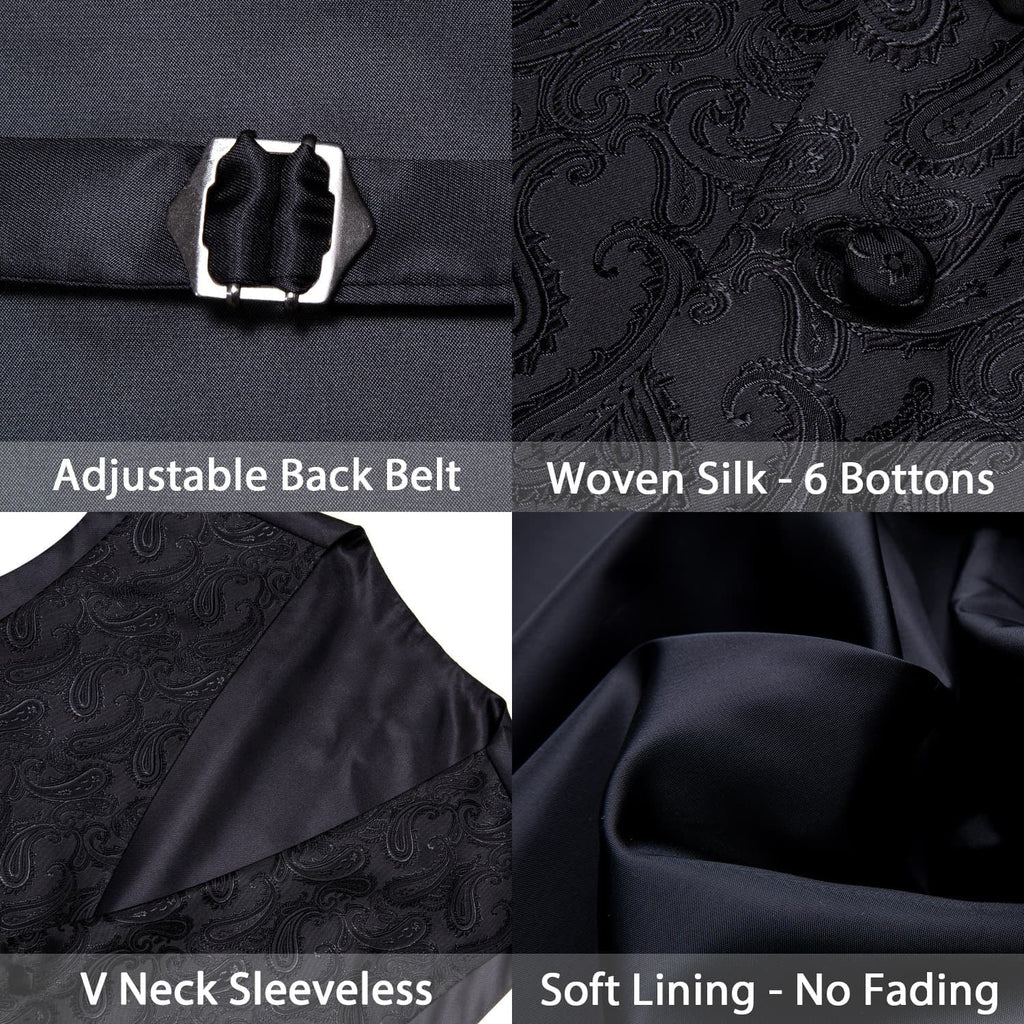 GentCrest Black Paisley Vest Set - Image 5