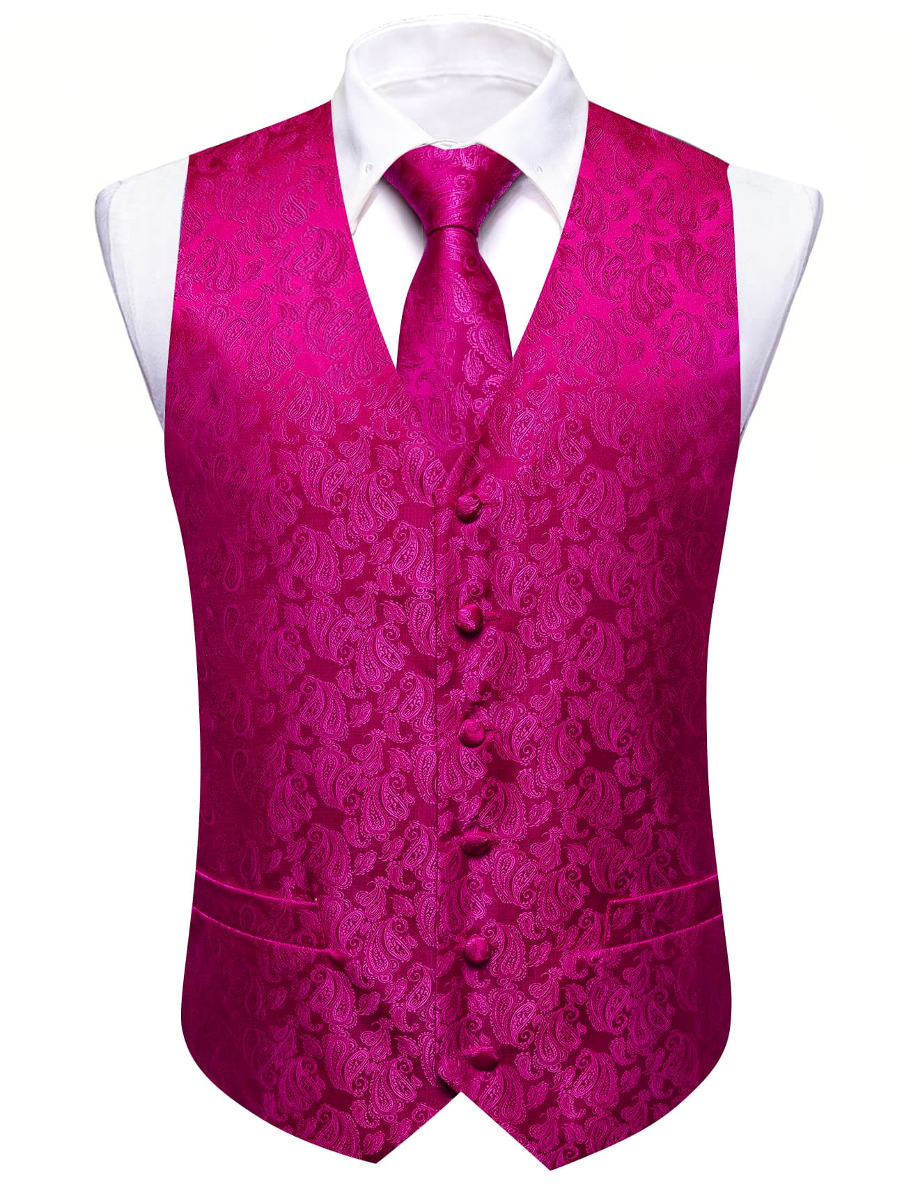 GentCrest Pink Paisley Vest Set - Image 2