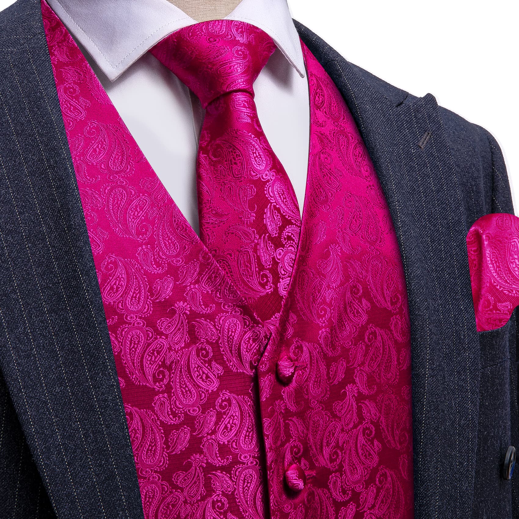 GentCrest Pink Paisley Vest Set - Image 1