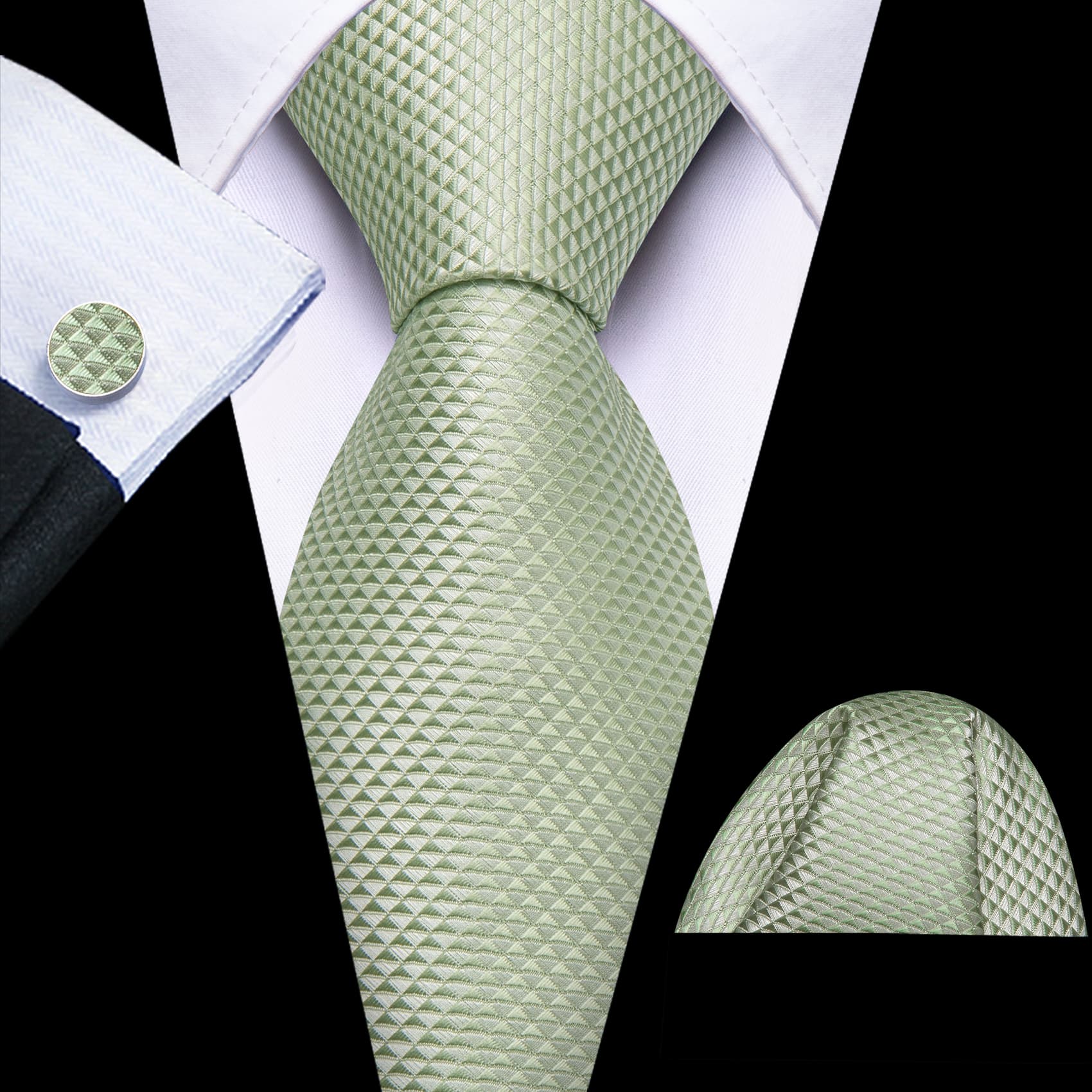 GentCrest Red Textured Tie Hanky Cufflinks Set - Image 1