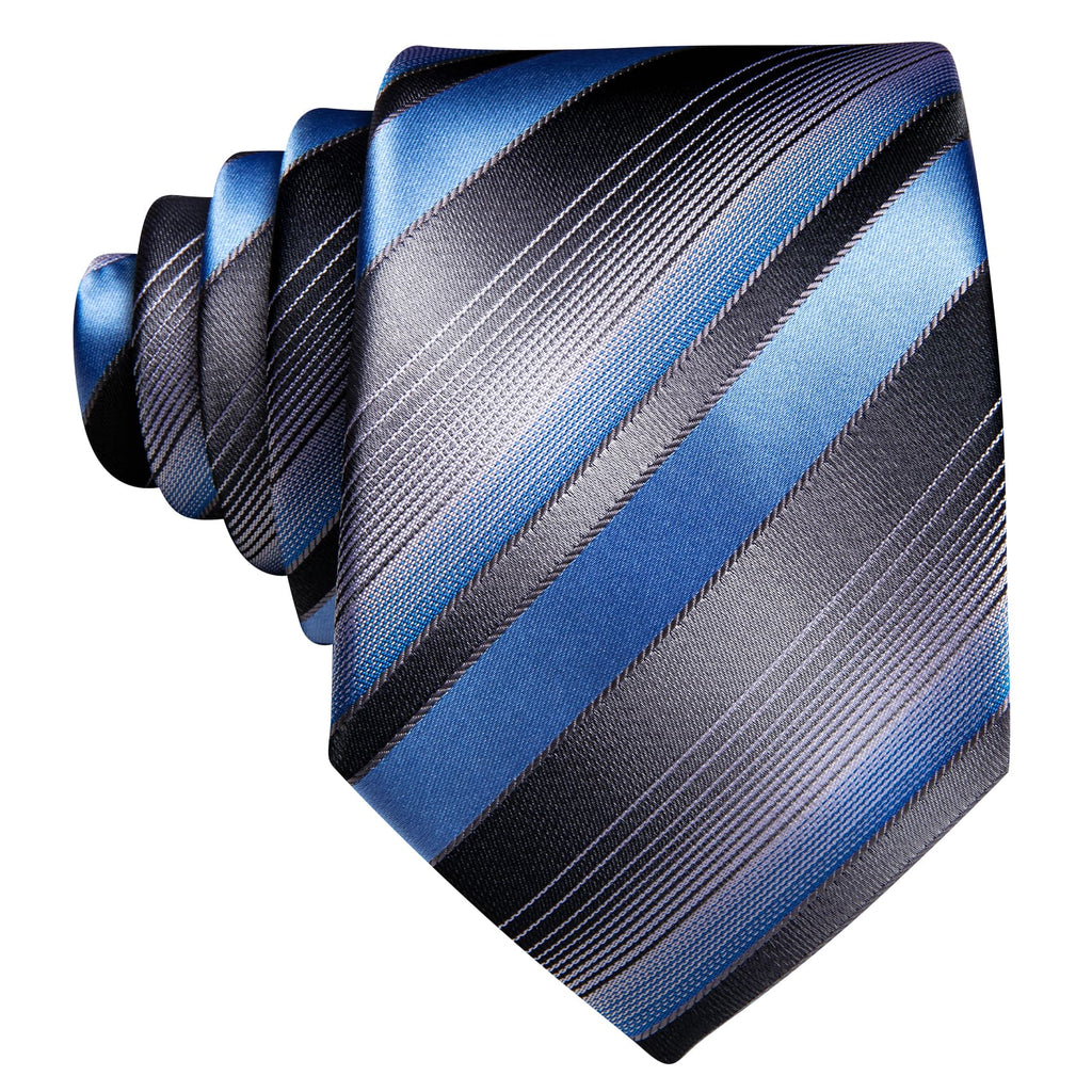 GentCrest Black Striped Tie Hanky Cufflinks Set - Image 4