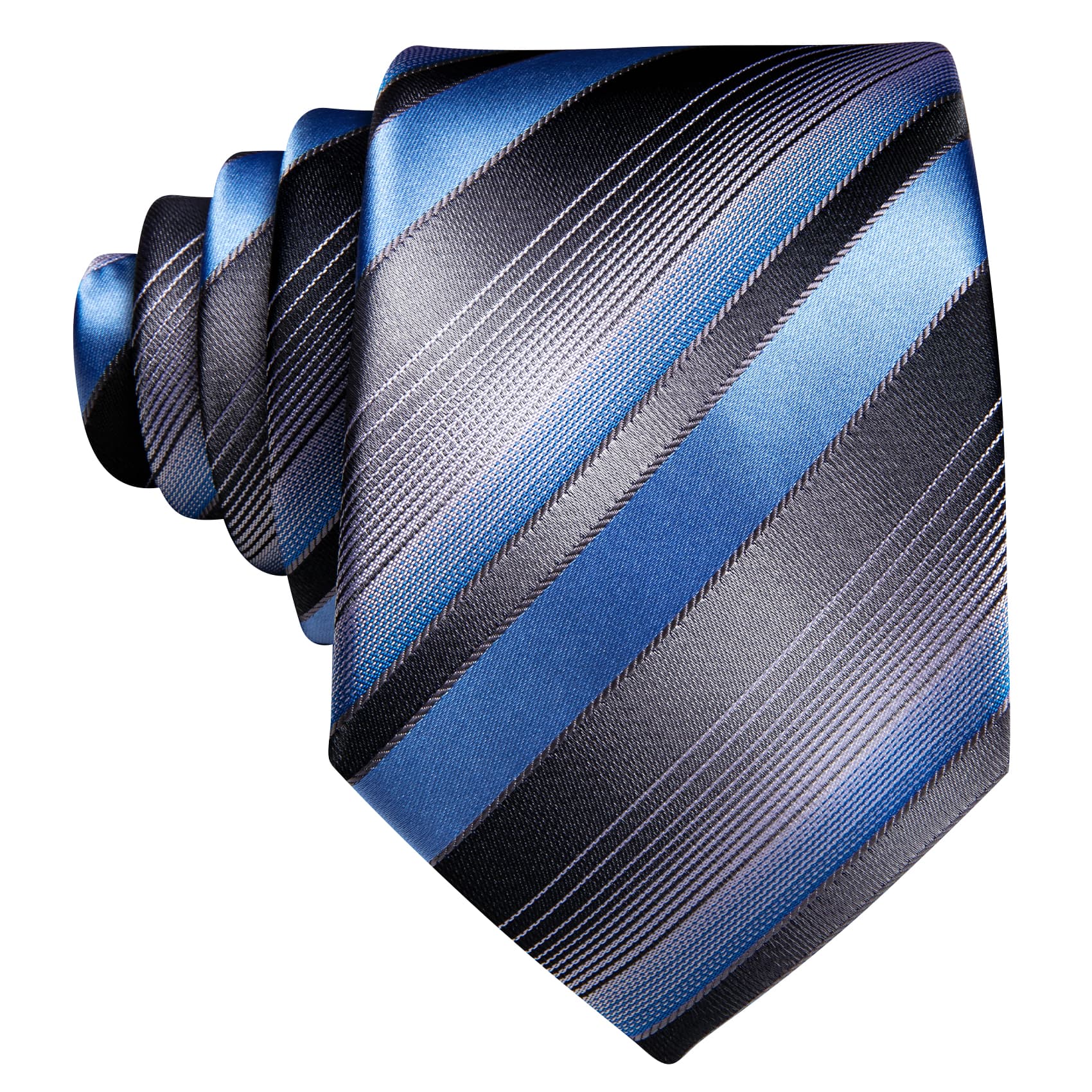 GentCrest Black Striped Tie Hanky Cufflinks Set - Image 4