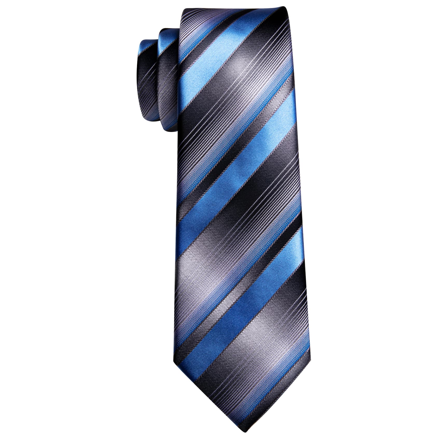 GentCrest Black Striped Tie Hanky Cufflinks Set - Image 5