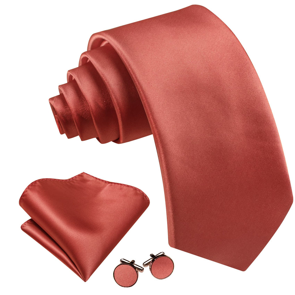 GentCrest Red Solid Tie Hanky Cufflinks Set - Image 2
