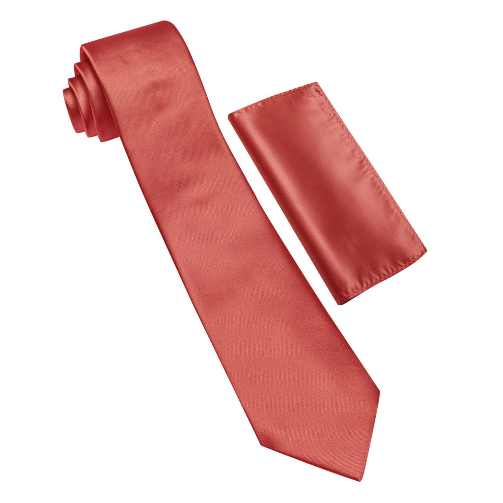 GentCrest Red Solid Tie Hanky Cufflinks Set - Image 4