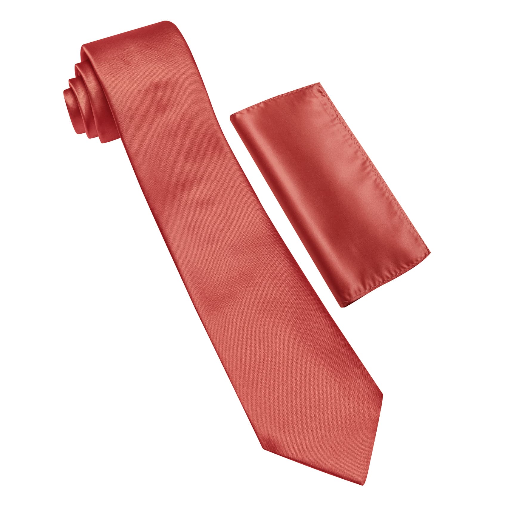 GentCrest Red Solid Tie Hanky Cufflinks Set - Image 4