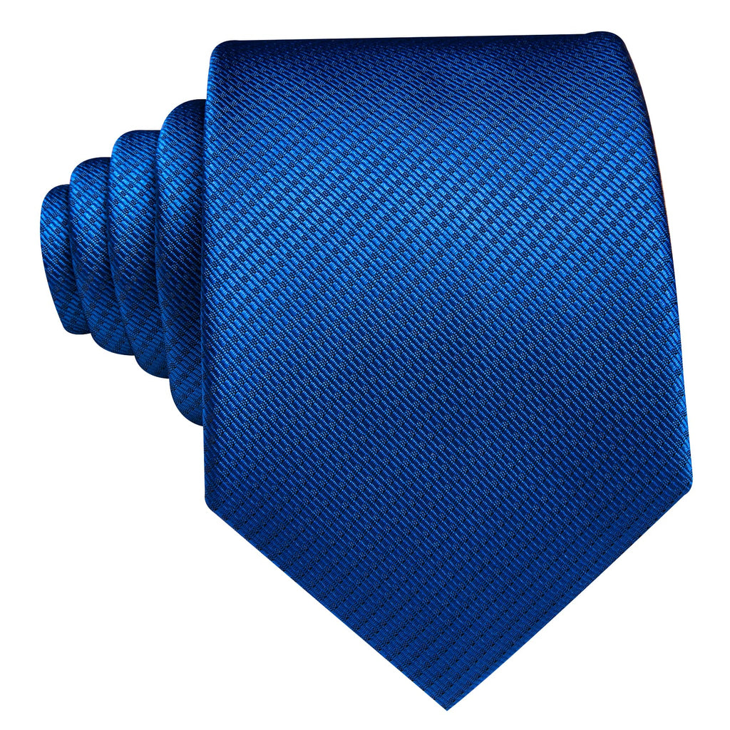 Royal Blue Jacquard Geometric Silk Tie Set - GentCrest - View 3