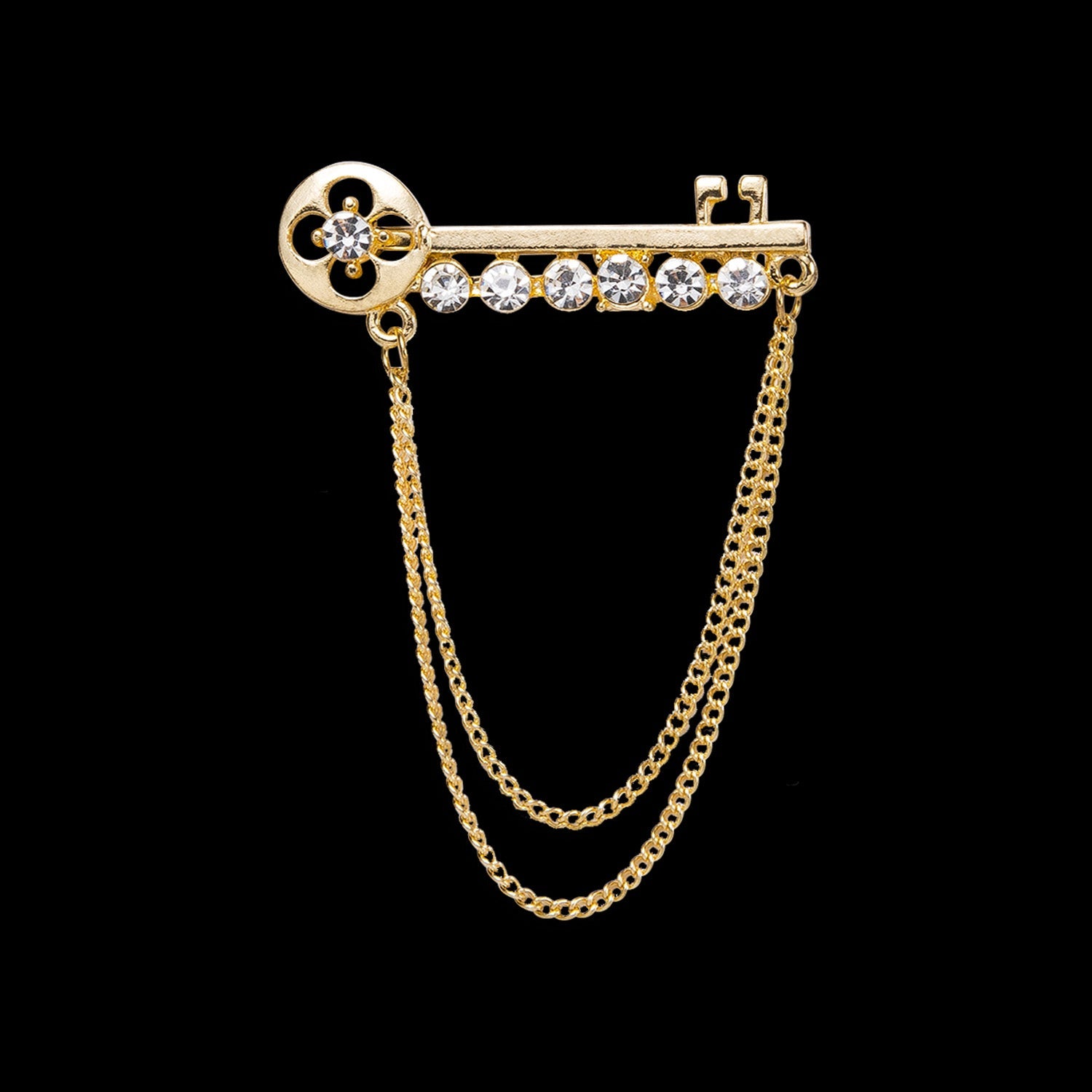 GentCrest Gold Rhinestone Lapel Pin - Image 2