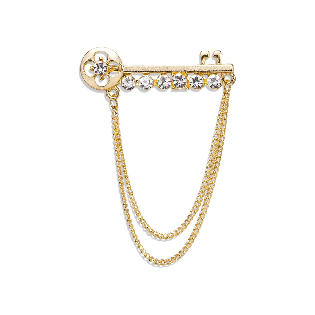GentCrest Gold Rhinestone Lapel Pin - Image 1