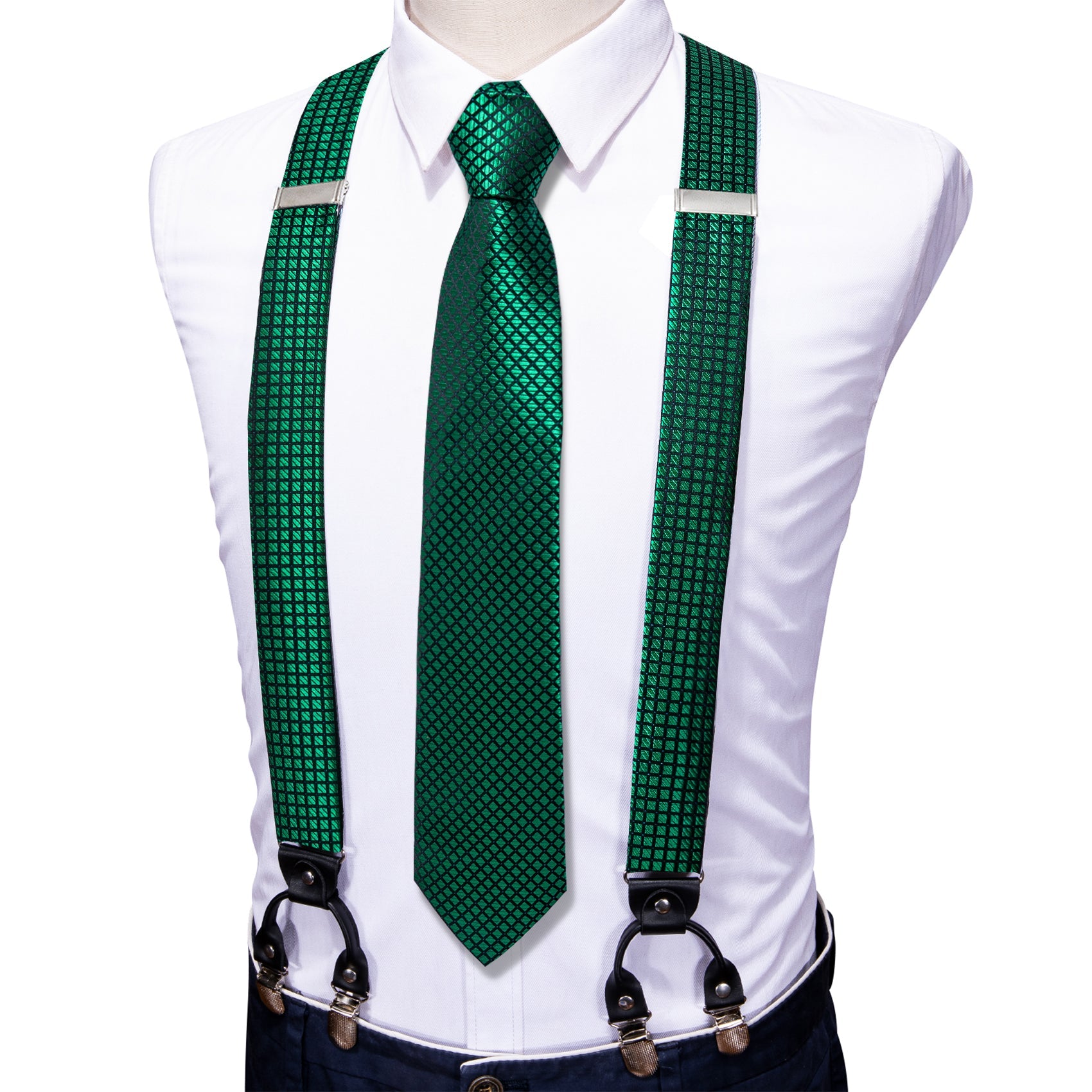 GentCrest Green Plaid Suspenders - Image 2