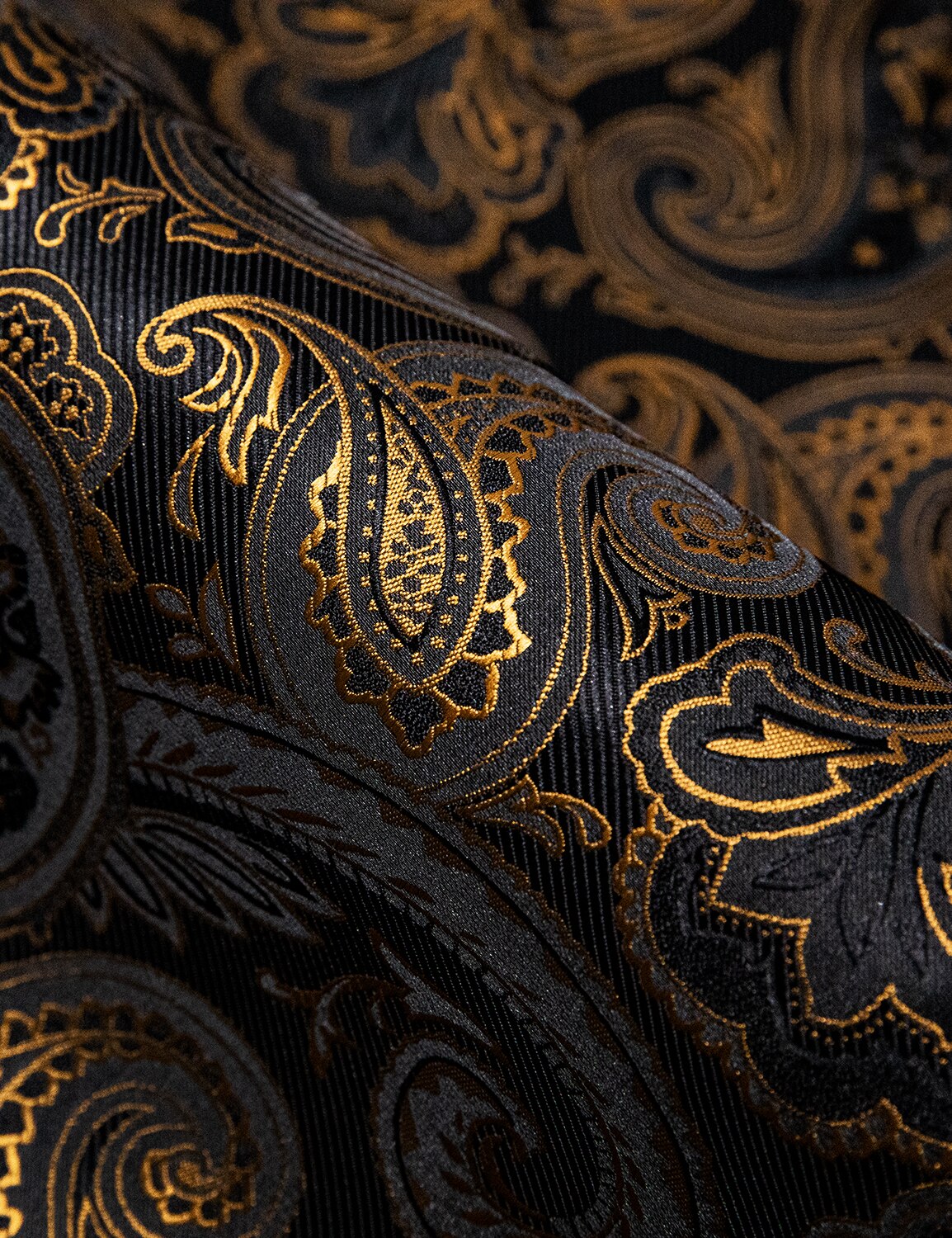 Gold and Black Paisley Dress Shirt - GentCrest - View 6