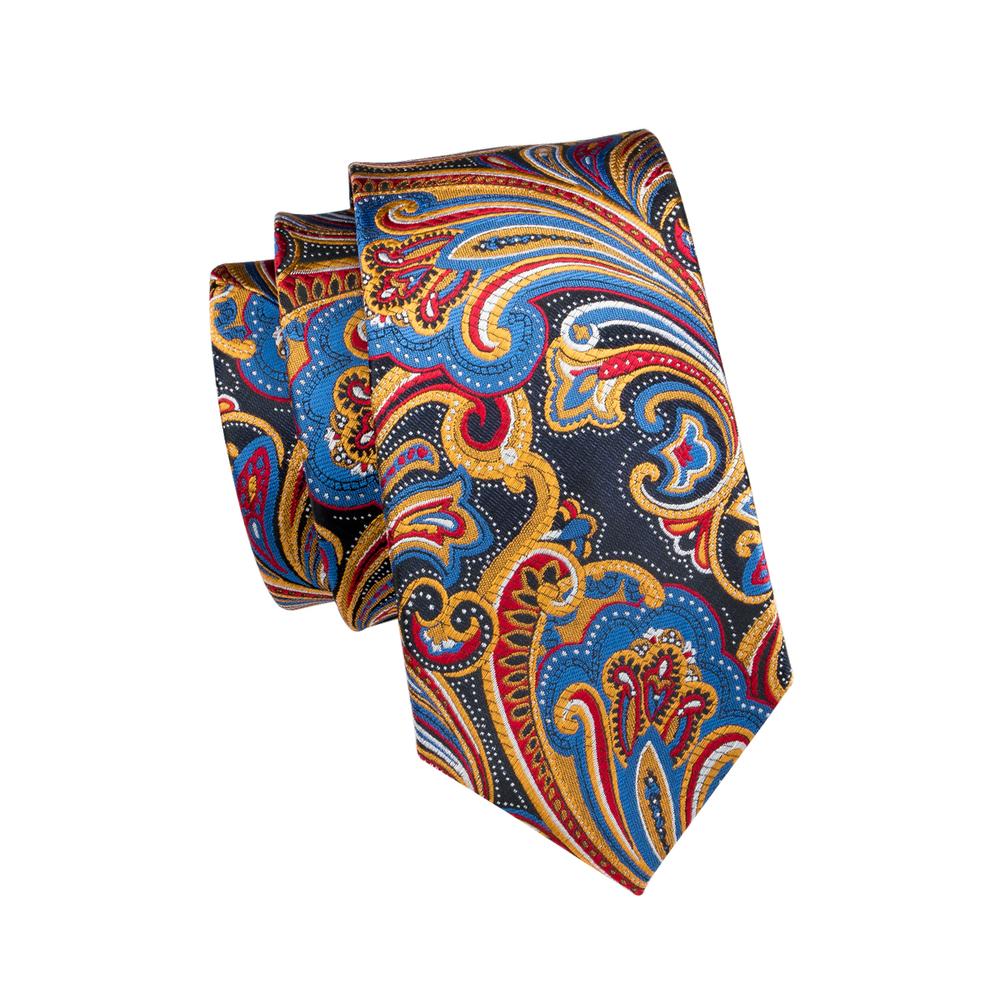 GentCrest Black Paisley Tie Hanky Cufflinks Set - Image 5
