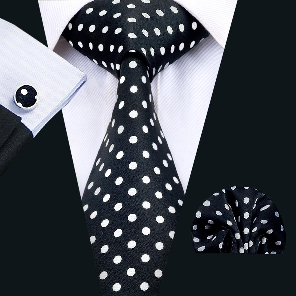 GentCrest Black Polka Dot Tie Hanky Cufflinks Set - Image 1
