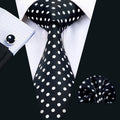 GentCrest Black Polka Dot Tie Hanky Cufflinks Set - Image 1