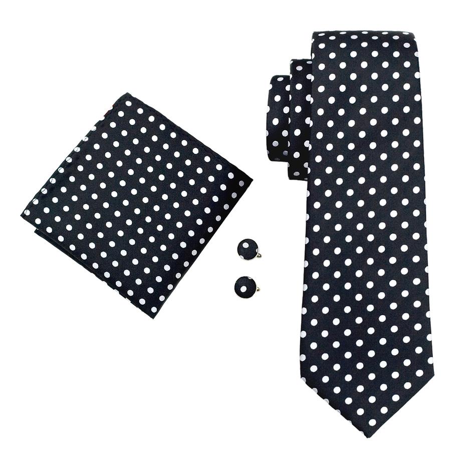 GentCrest Black Polka Dot Tie Hanky Cufflinks Set - Image 3