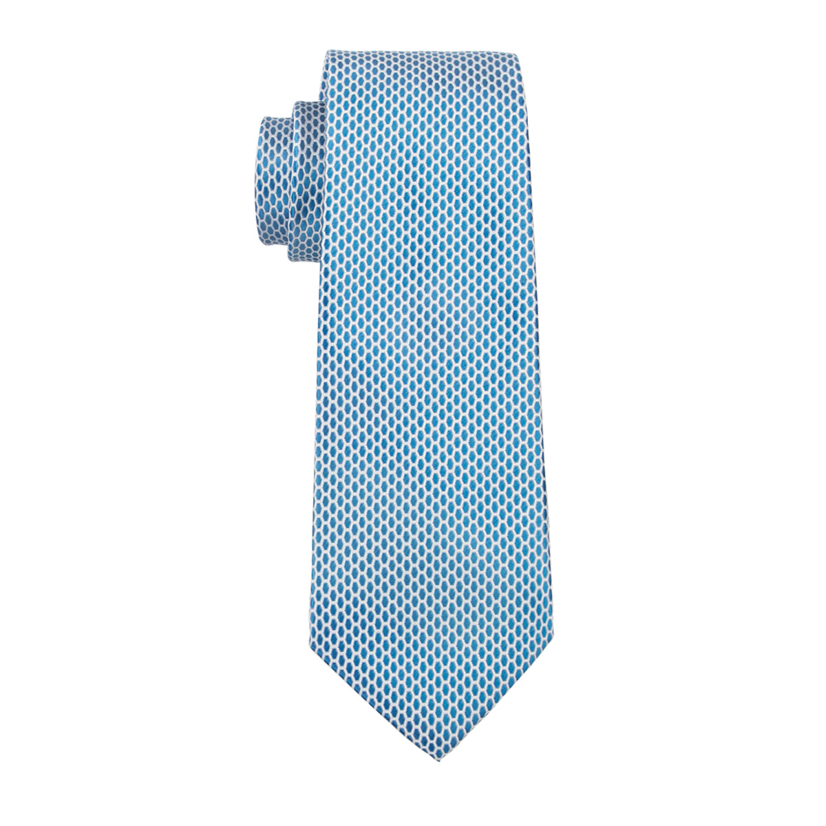 GentCrest Blue Geometric Tie Hanky Cufflinks Set - Image 4