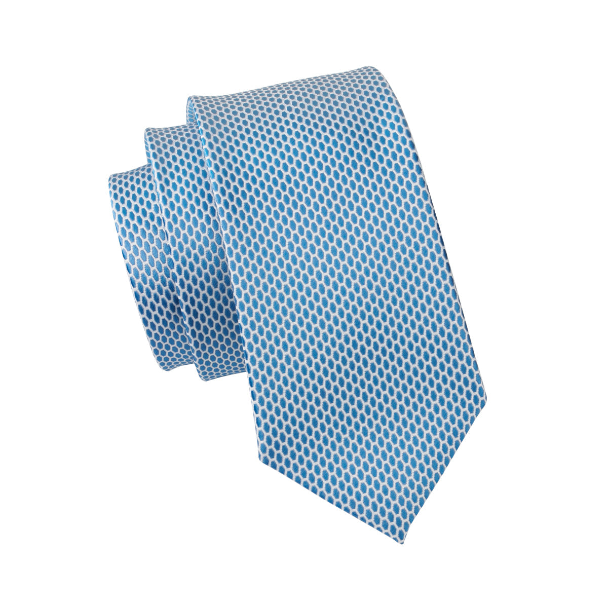 GentCrest Blue Geometric Tie Hanky Cufflinks Set - Image 5