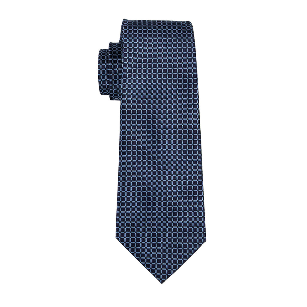GentCrest Blue Plaid Tie Hanky Cufflinks Set - Image 5
