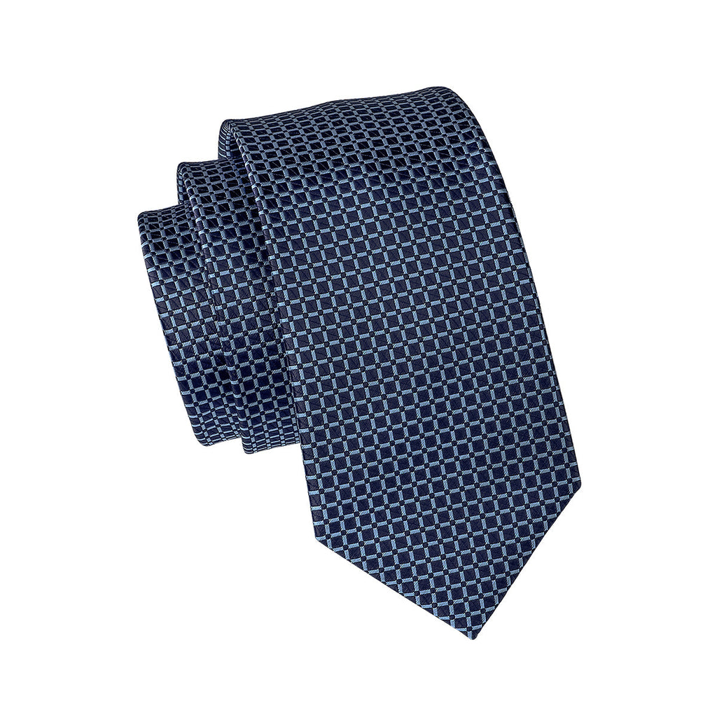 GentCrest Blue Plaid Tie Hanky Cufflinks Set - Image 4