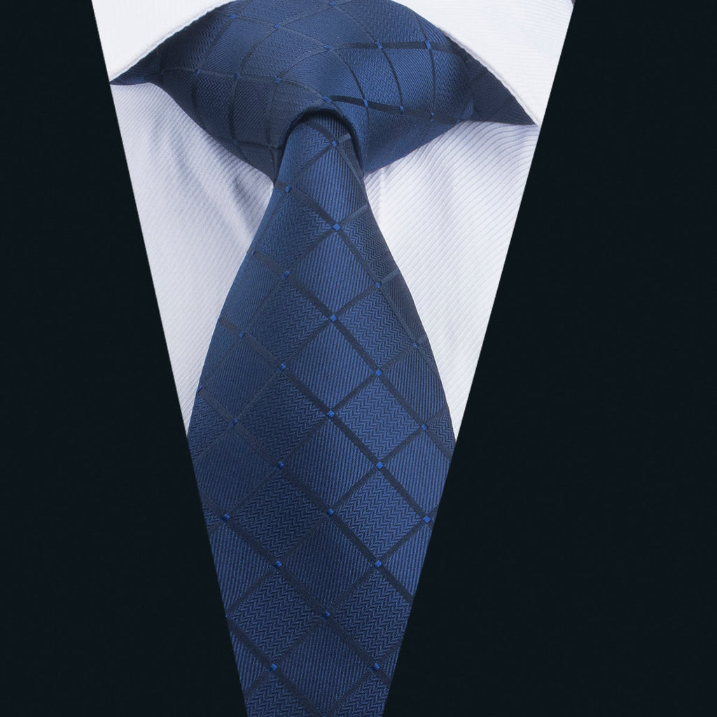 GentCrest Blue Plaid Tie Hanky Cufflinks Set - Image 2
