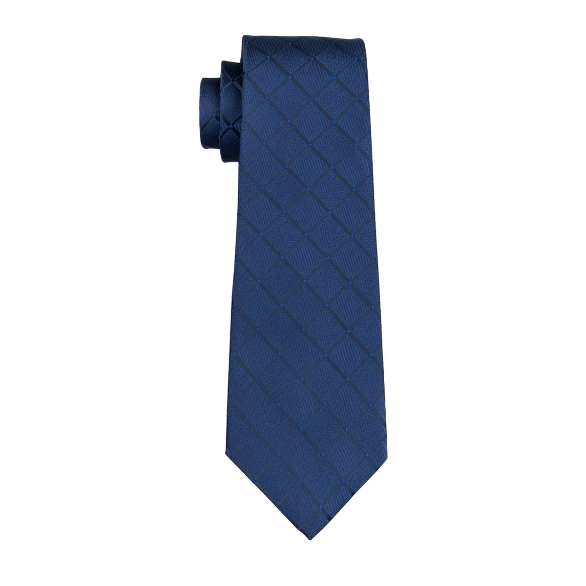 GentCrest Blue Plaid Tie Hanky Cufflinks Set - Image 5