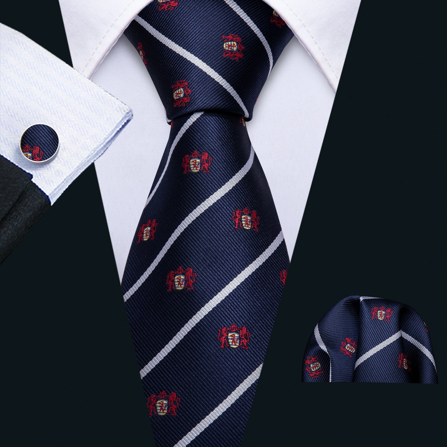 Mystical Union In Blue Silk Tie Set - GentCrest