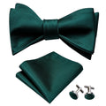 Green Grass , Pocket Square and Cufflinks Bow Tie Set - GentCrest
